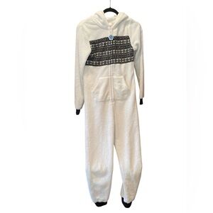 White Fleece Polar Bear‎ Onesie